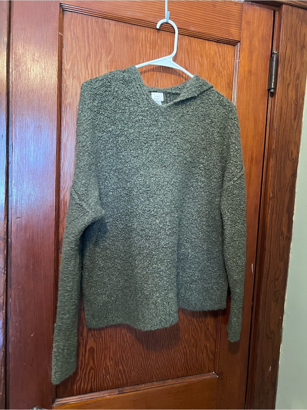 All New Day Cozy Olive Hooded Women's Sweater Medium